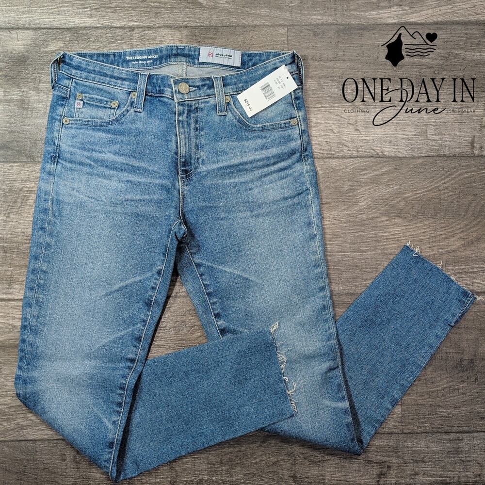 AG Adriano Goldschmied The Legging Ankle Distressed Skinny Jeans NWT Size 4